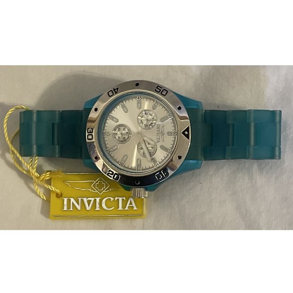 Invicta Model 1664 Men's Anatomic SS Case Light Blue Plastic Band Quartz Watch - Picture 3 of 10